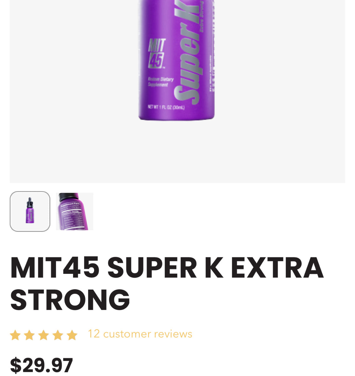 MIT45 Super K Extra Strong Purple - New Version w/ 15 Servings! 30ml Shot [K-SK-ES]