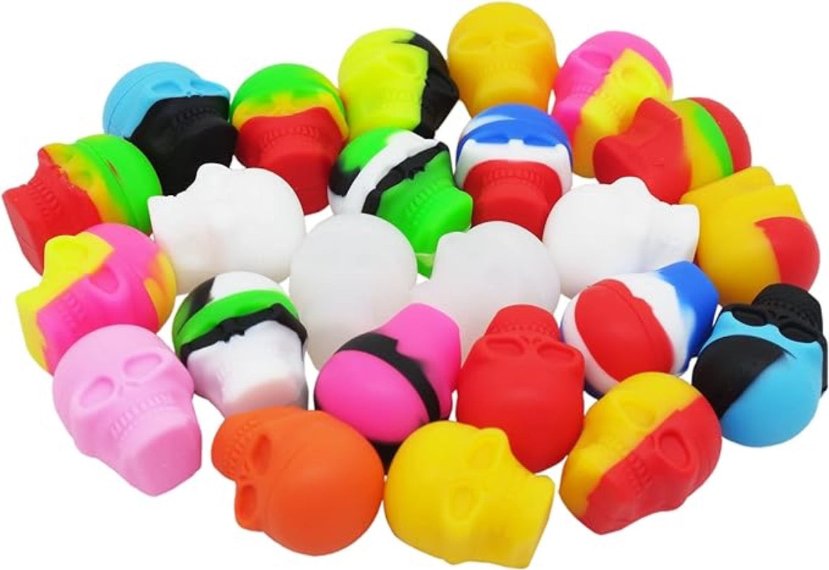 3ml & 16ml Skull Silicone Container - Assorted Colors & Sizes [C-S-9]
