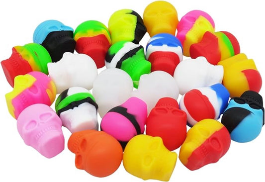 3ml & 16ml Skull Silicone Container - Assorted Colors & Sizes [C-S-9]