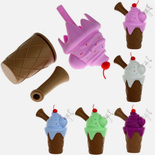 6.5" Ice Cream Cone Water Pipe - Assorted Colors [WP-S-111A]