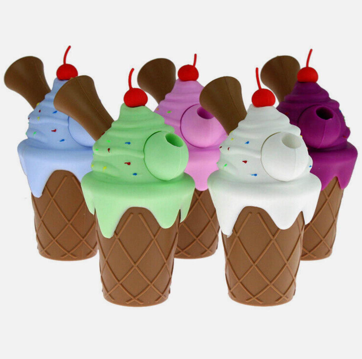 6.5" Ice Cream Cone Water Pipe - Assorted Colors [WP-S-111A]