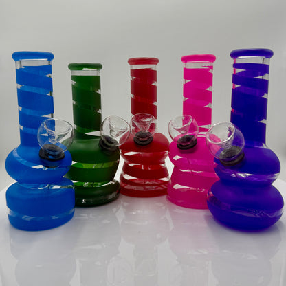 5" Water Pipes in a Variety of Shapes & Striped Styles- Assorted Solid Colors [WP-G-18-3]