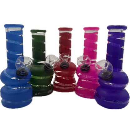 5" Water Pipes in a Variety of Shapes & Striped Styles- Assorted Solid Colors [WP-G-18-3]