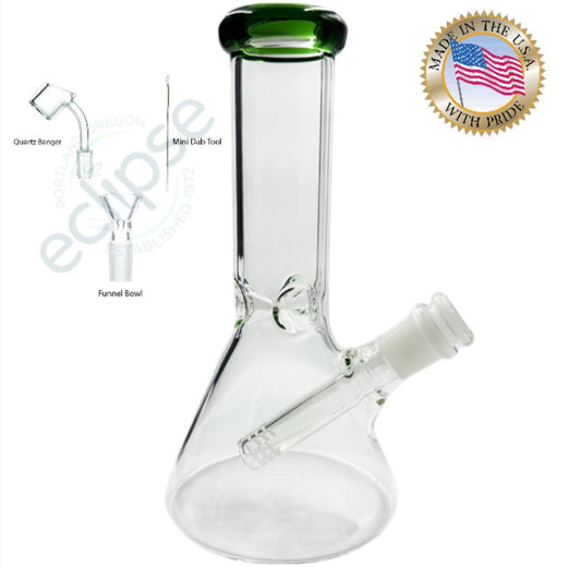 8" Beaker - Top Quality American Made Beaker w/ Imported Accessories- Assorted Colors [WP-G-260]
