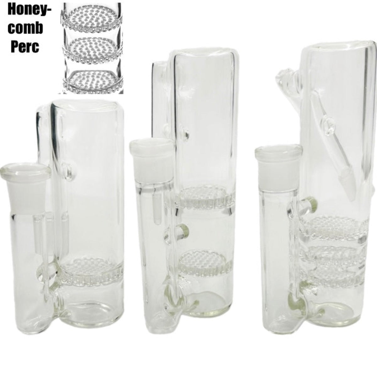 14mm Large Ash Catchers - 6 Styles: 45° or 90° w/ Single, Dual or Triple Honeycomb Perc’s  [AC-14H]