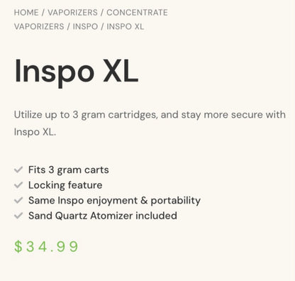 Randy's New Inspo XL ***Only Available Where PACT Act Allows*** [R-INSPO XL]