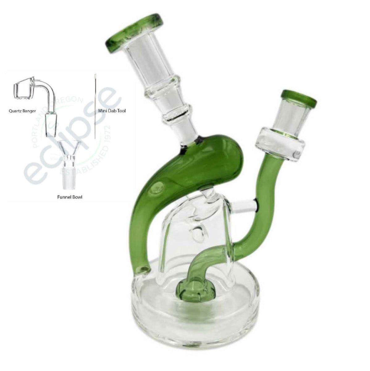7.5" Recycler w/ Disc Perc - Colored Accents [WP-G-229]