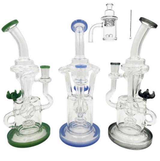 10.5" Recycler w/ Disc Perc w/ Terp Pearl Set - Assorted Colors [WP-G-230]
