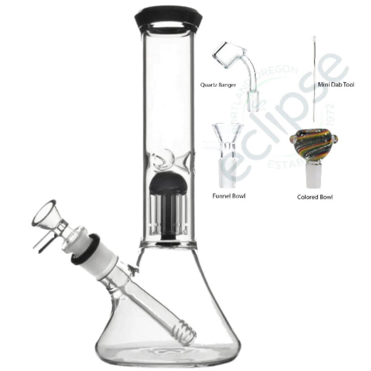 11" Beaker w/ Tree Perc - Assorted Colors [WP-G-171B]