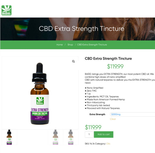 Budd. Extra Strength Tincture 5000mg [C-B-EST-5000]