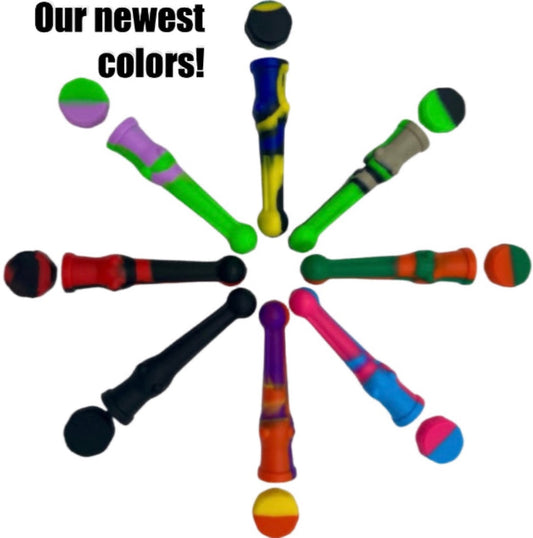 BLACK FRIDAY! 7.5" Sil. Nectar Collector Straw w/14mm Ceramic Nail & Dab Dish - Assorted Colors! [NC-S-7A-BF]