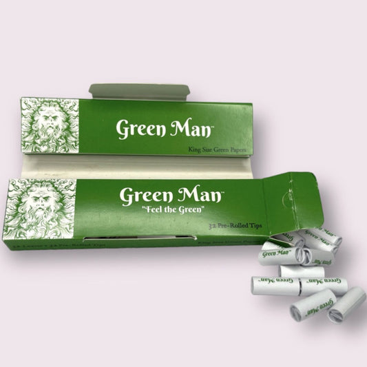 Green Man Original Combo Pack - King Size Rolling Papers & Pre-Rolled Tips [RCMBO-GM]