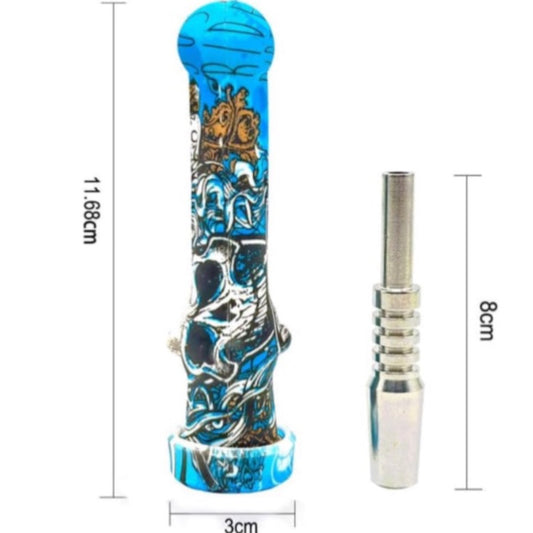 7.5" Sil. Nectar Collector Straw w/ 14mm Nail & Dab Dish - Now Over 20 Prints! [NC-S-7B]