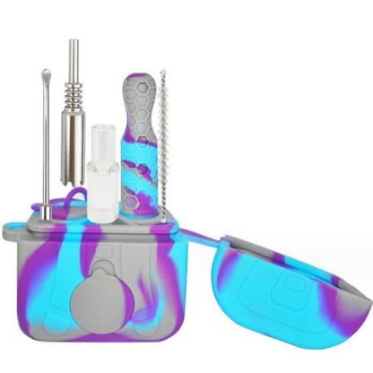 7-Item 10mm Silicone Dual-Use Set w/ Glow-In-The-Dark Bee - Now 10 Colors [NC-S-100]