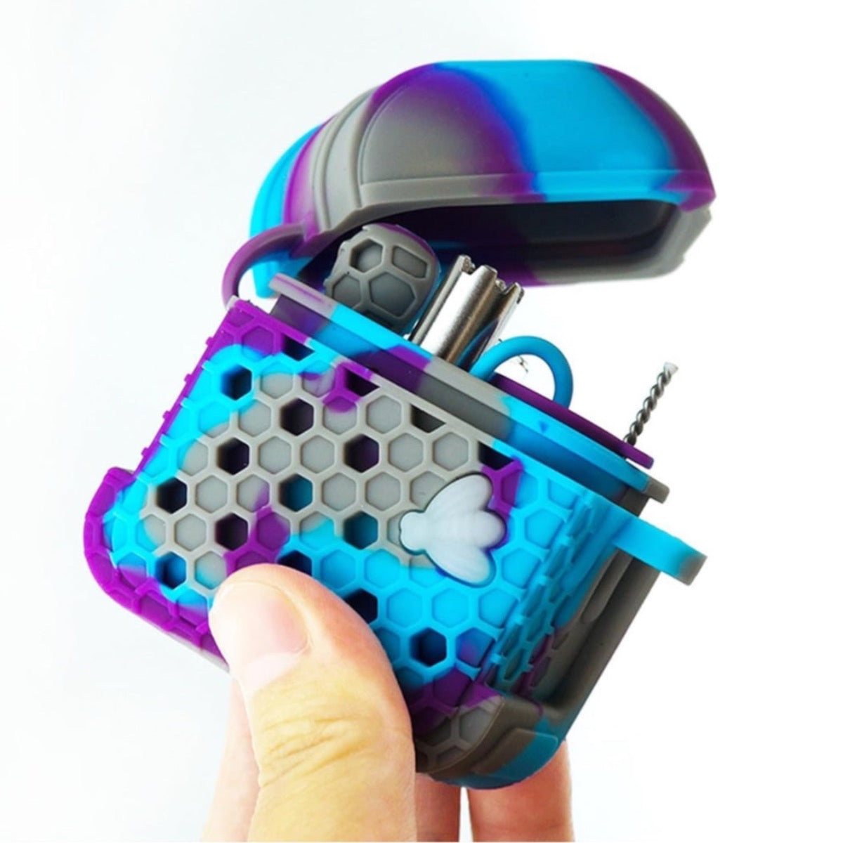 7-Item 10mm Silicone Dual-Use Set w/ Glow-In-The-Dark Bee - Now 10 Colors [NC-S-100]