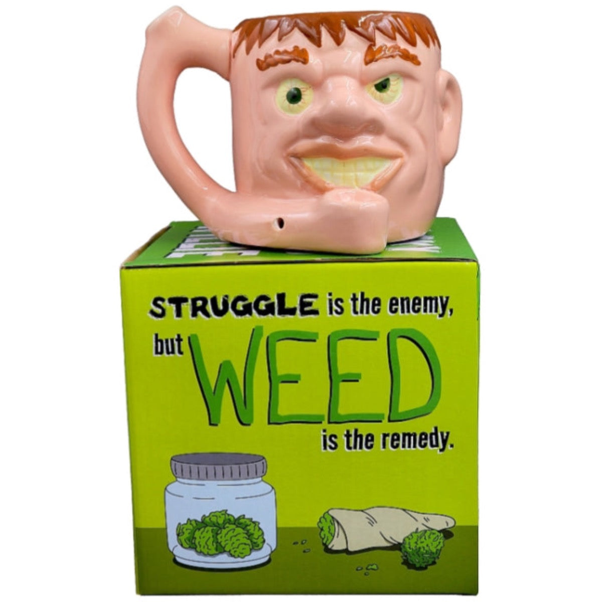 Roast & Toast Ceramic Coffee Mug & Pipe w/ Gift Box - Wacky Willie [CM-C-FC-2]