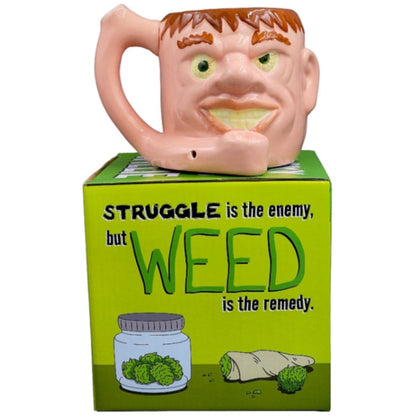 Roast & Toast Ceramic Coffee Mug & Pipe w/ Gift Box - Wacky Willie [CM-C-FC-2]