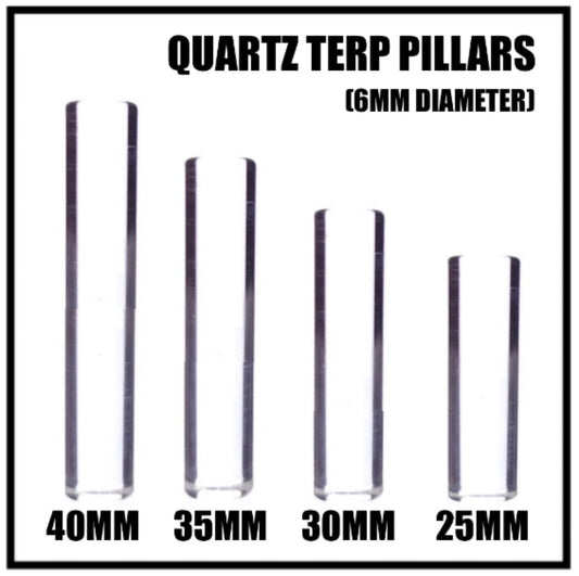 Clear Quartz Hollow Pillars For Terp Slurper Bangers in Four Sizes - 4 Ct [QTP-PLR]