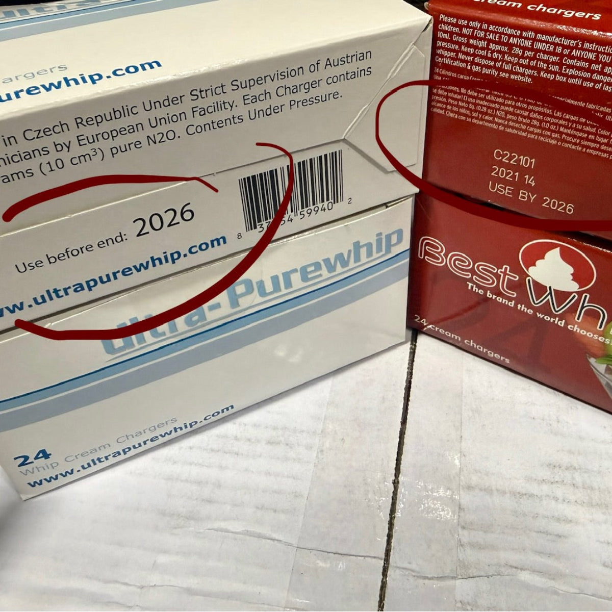 Ultra-Purewhip European  N2O Chargers - SPECIAL - $4.99/24Ct Box *** Expires 12-31-26*** [WC-UW-24 & 50]