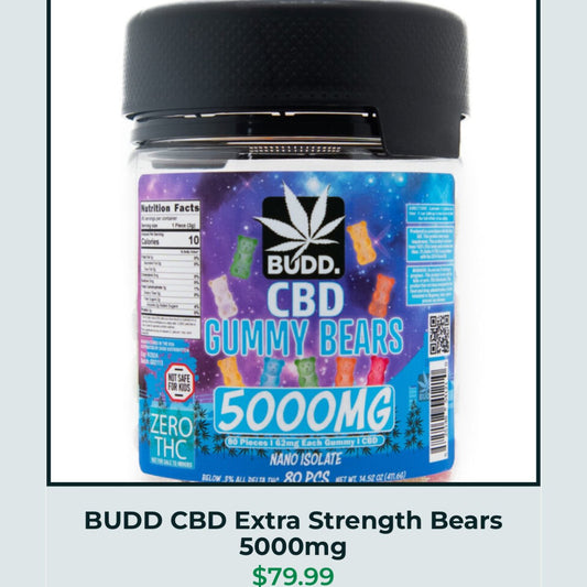 Budd. XXL Jars of Gummy Worms & Bears 5,000mg [C-B-G-5000]