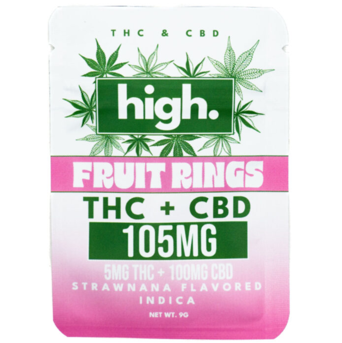 BUDD HIGH 100mg CBD & THC Gummies - Compliant (Under .03% THC) - 5 Flavors [C-B-G1]