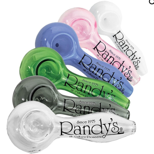 4” - 4.25" Randy’s Glass Spoon Hand Pipe - Assorted Colors [HP-G-221]