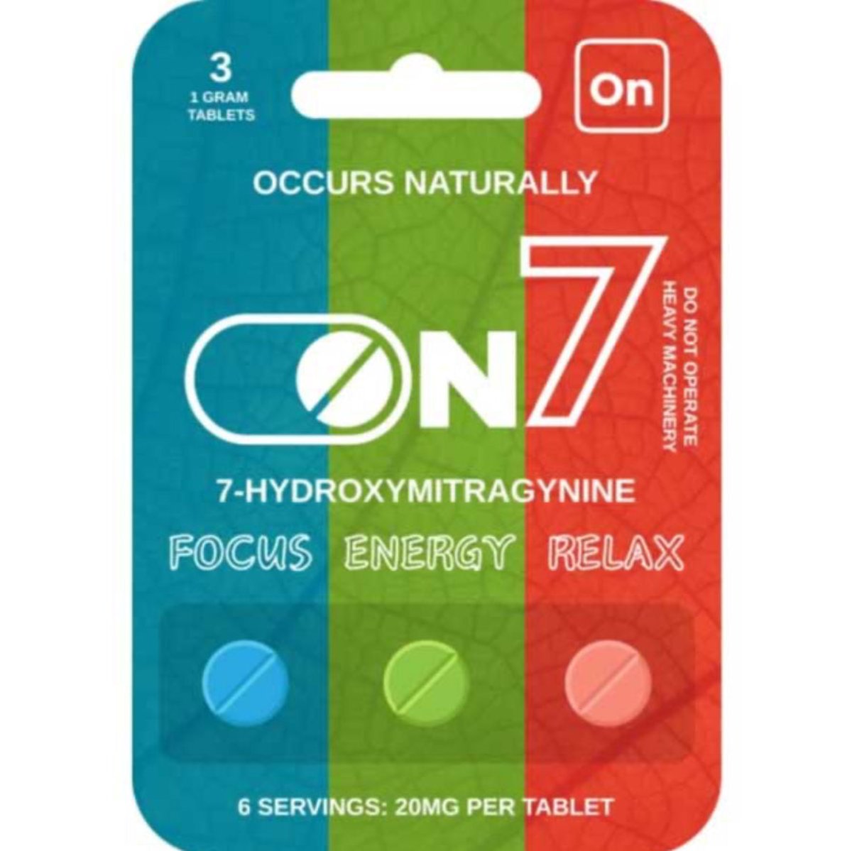 On7 7-OH - 3 Varieties - Three 20mg Tabs [K-On7-3C]