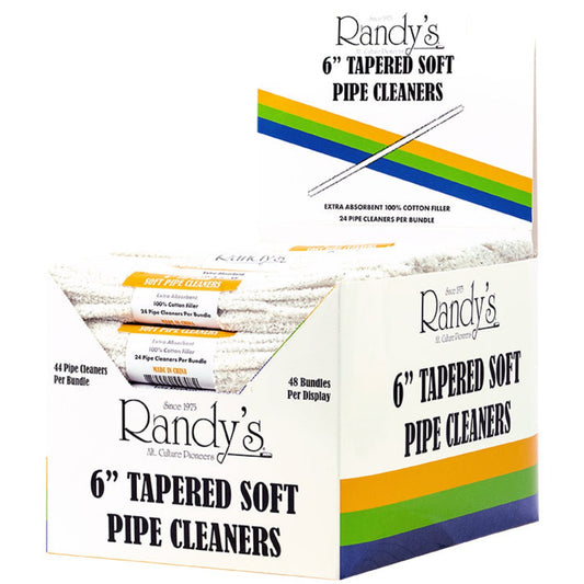 Randy's Tapered 6″ Soft Pipe Cleaners - Display of 48 Bundles [R-PC-6” Soft]