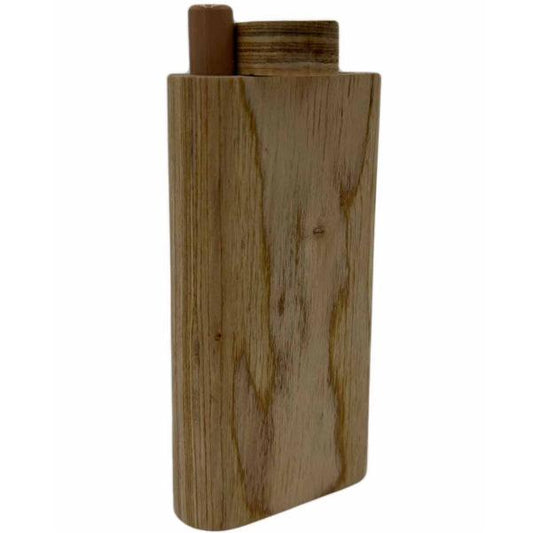 4" Light Brown Wood Dugout w/ Swivel Lid [TT-201LTB]
