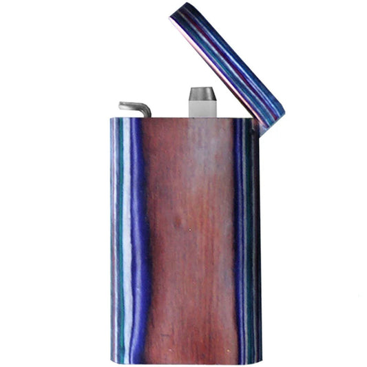 3.25" Rainbow Wood Dugout w/ Poker & Magnetic Flip-Top Lid [TT-211]