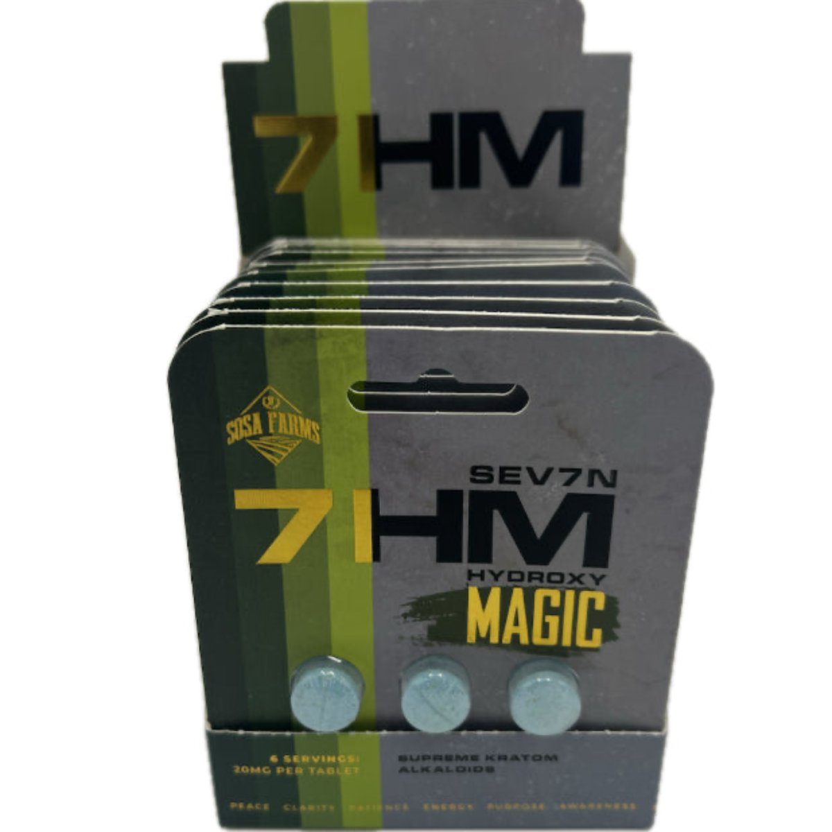 SOSA Farms 7-Hydroxymitragynine 7HM Magic – 3 Ct 20mg Tab’s [K-7HM]