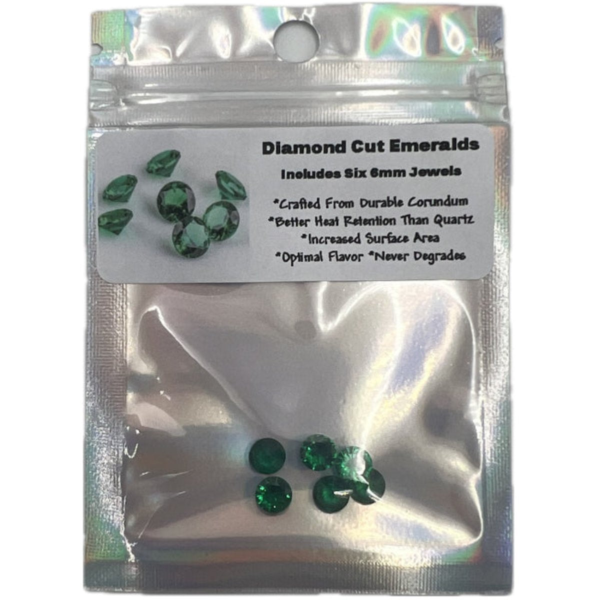 6mm or 10mm Diamond Cut Emerald Terp Pearl Jewels - 6 Ct [QTP-6JE] or 3 Ct [QTP-10JE]