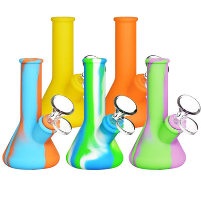 5.1” Silicone Beaker Water Pipe - New Colors! [WP-S-124A]