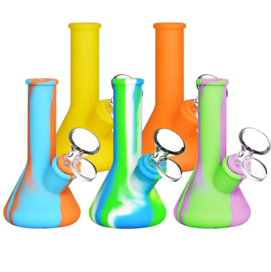 5.1” Silicone Beaker Water Pipe - New Colors! [WP-S-124A]