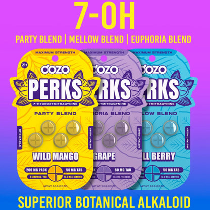 DOZO PERKS Rapid-Release 7-OH - Four 50mg Tab’s - Now 7 Flavors! [K-DP-4C]