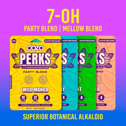 DOZO PERKS 7-OH - NEW FLAVORS! - Two or 6 Ct 20mg Tabs [K-DP-2C/6C]