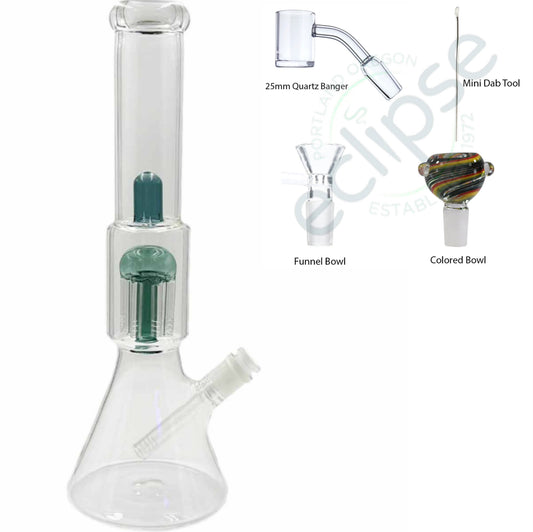 15.5” Beaker w/ Tree Perc & Dome Splash - Assorted Colors [WP-G-285]