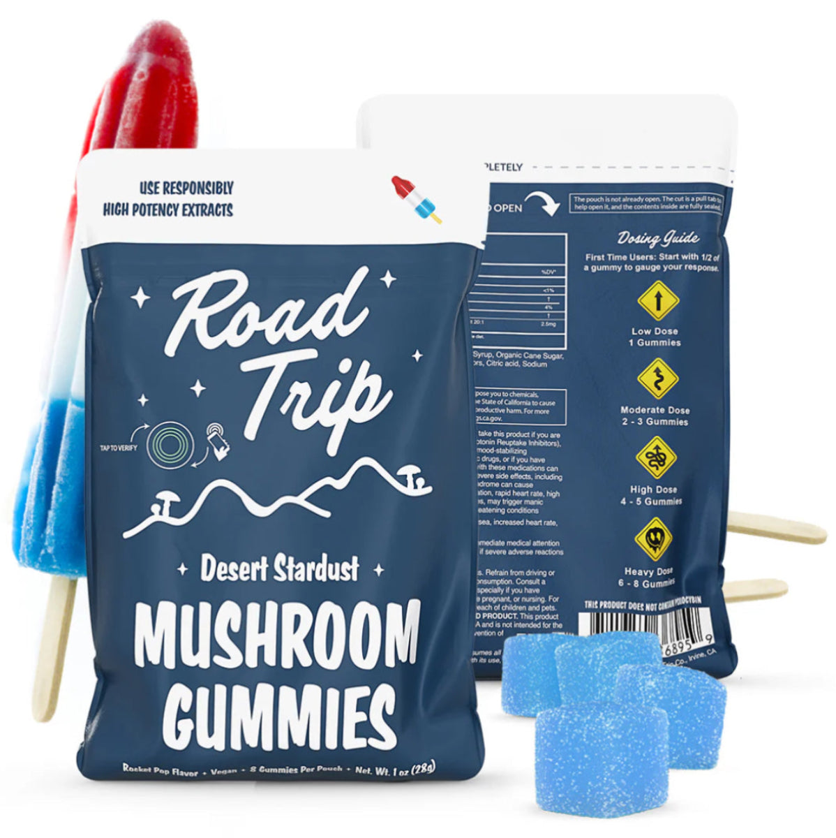 Road Trip Desert Stardust Magic Mushroom Gummies - THC Free - Now Available In All 8 Flavors! [C-RT-G]