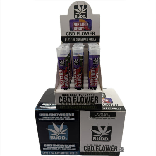 BUDD. King Size 1.5g CBD Pre-Rolls - 3 Varieties [C-B-PR]