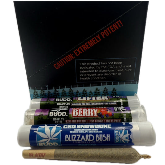 BUDD. King Size 1.5g CBD Pre-Rolls - 3 Varieties [C-B-PR]