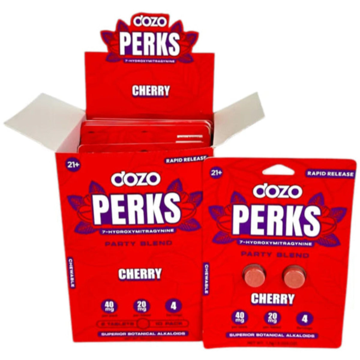 DOZO PERKS 7-OH - NEW FLAVORS! - Two or 6 Ct 20mg Tabs [K-DP-2C/6C]