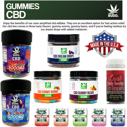 BUDD. Gummies - 100 to 5,000mg - All Varieties In Stock!
