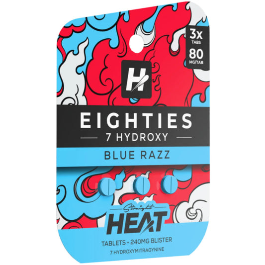 Straight HEAT EIGHTIES - 80mg 7-OH Tabs - 3 Ct - Now 5 Flavors! [K-H8-3C]