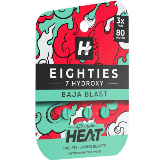 Straight HEAT EIGHTIES 7-OH - 80mg Tabs - 3 Ct - 5 Flavors [K-H8-3C]