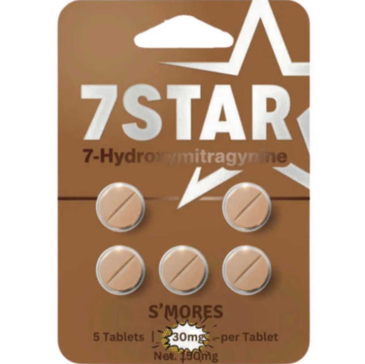 7 Star 7-OH - Five 30mg Tab’s - Original & Brand New Flavors - 4 Varieties [K-7*-5C]