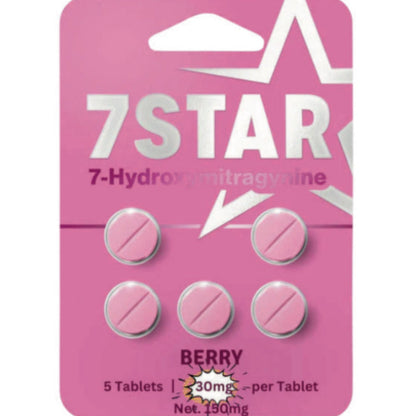 7 Star 7-OH - Five 30mg Tab’s - Original & Brand New Flavors - 4 Varieties [K-7*-5C]