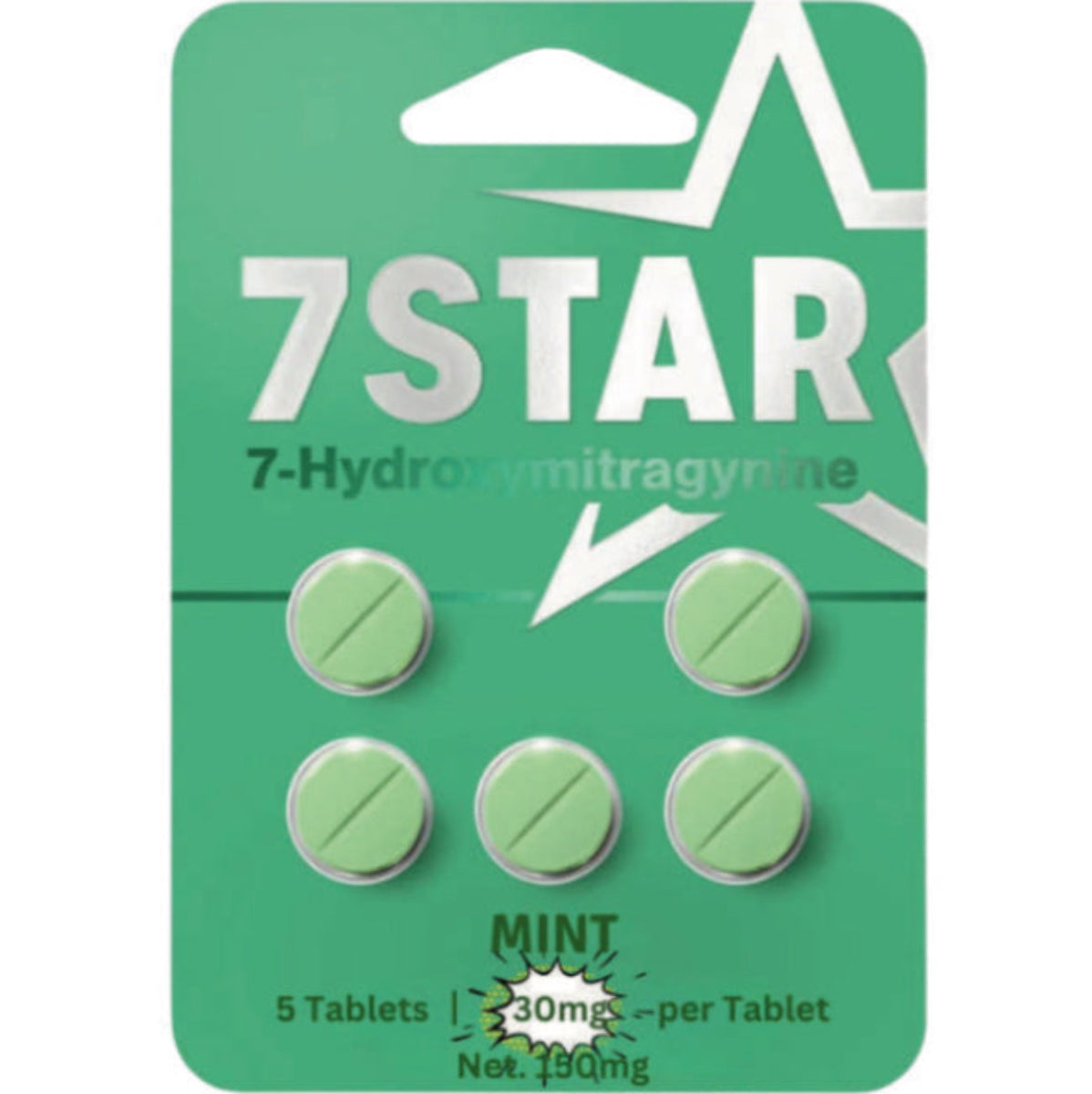 7 Star 7-OH - Five 30mg Tab’s - Original & Brand New Flavors - 4 Varieties [K-7*-5C]