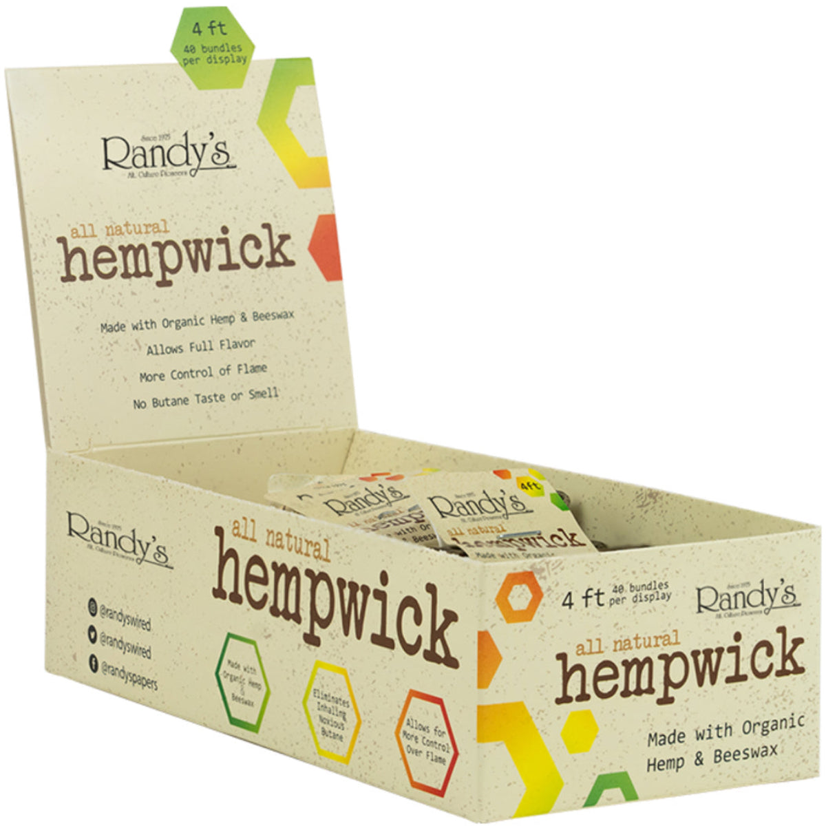 Randy's Hempwick Bundles - Individually Labelled - 2 Sizes [R-HW-BN]