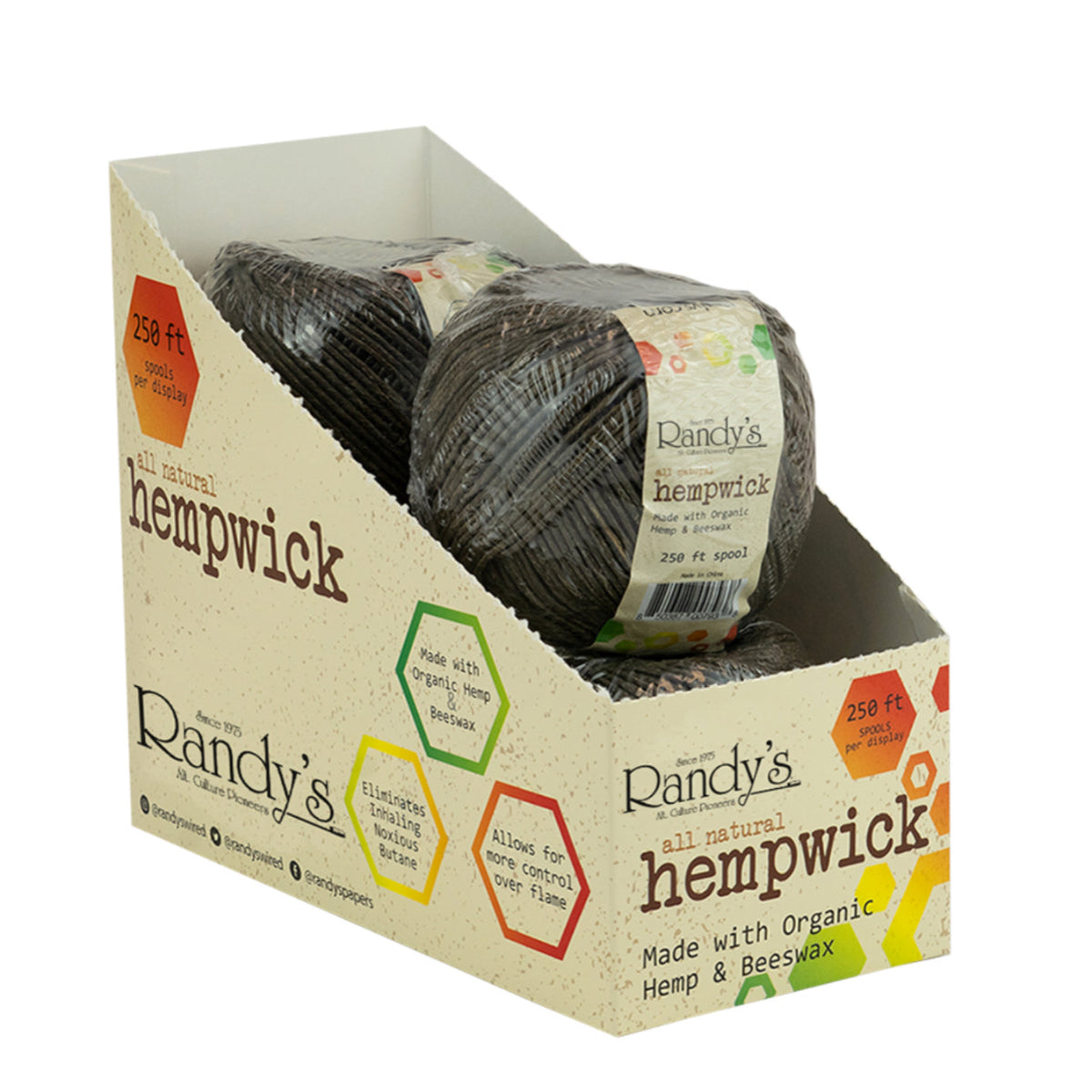 Randy's Hempwick Spools - Individually Labelled - 2 Sizes [R-HW-SP]