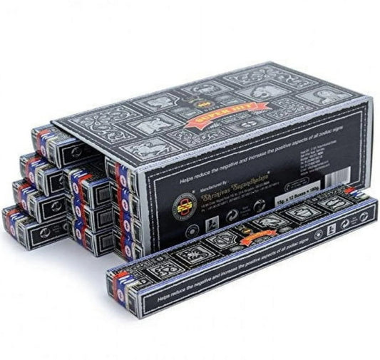 Nag Champa Super Hit - Authentic Satya - Twelve 15g Boxes [IN-NC-S-Hit]